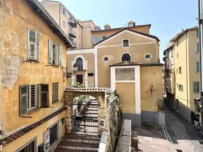 an overhead view of an alley with buildings at A OT Cocon d Augustin Old Town Nice Center in Nice