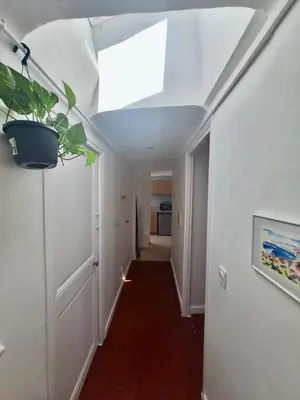 a hallway with a plant hanging from a ceiling at Lofty Hideout with 2 bedrooms in Nice