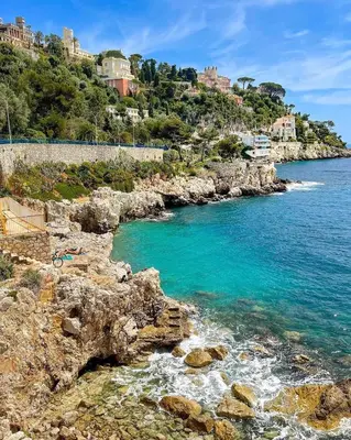 a view of the ocean from a rocky beach at Joli studio, quartier du port in Nice