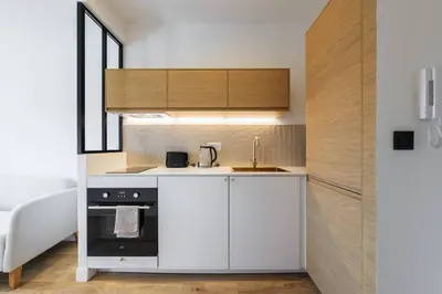 a kitchen with a sink and a stove at Magnifique studio boulevard Gambetta - B in Nice