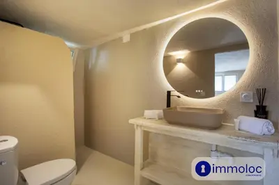 a bathroom with a sink and a mirror at Studio in Villefranche in Villefranche-sur-Mer
