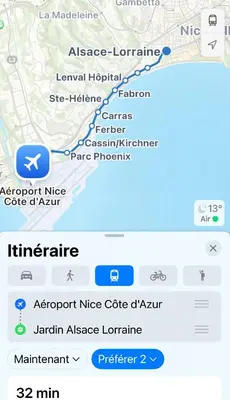 a map of the versailles train line at charmant 2 pièces in Nice
