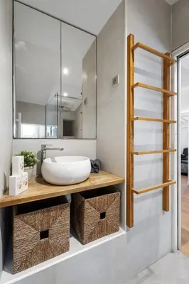 a bathroom with a sink and a mirror at Nice Renting - 6B FRANCE - Massena beach design AC quiet center wifi in Nice