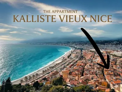a kitchen and dining room with a table and chairs at KALLISTE - NEW AC- Old town-Walk to everything - Beach- Restaurants-Supermarkets in Nice