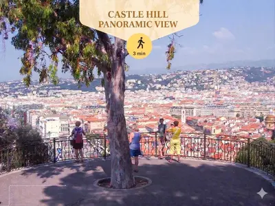 a wooden table with plates and a glass of wine at KALLISTE - NEW AC- Old town-Walk to everything - Beach- Restaurants-Supermarkets in Nice