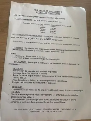 a page of a document on a table at Absea Nice Belles Terres 4 in Nice