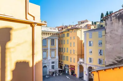 a view of a group of buildings in a city at Cute duplex studio in Nice