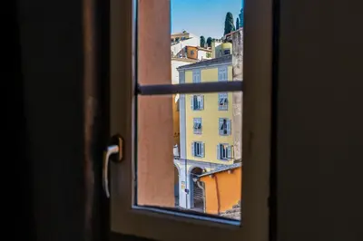 a view from a window of a building at Cute duplex studio in Nice