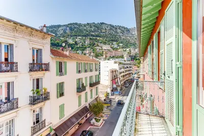 a view of a city street from a building at 33 MARINONI AP4438 by Riviera Holiday Homes in Beaulieu-sur-Mer