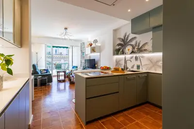 a kitchen with a sink and a counter top at LE LAFAYETTE AP4410 By Riviera Holiday Homes in Nice