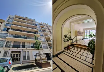 two pictures of a building and a building with a car at Nestor&Jeeves - ESPRIT SUD - Near Promenade des Anglais in Nice