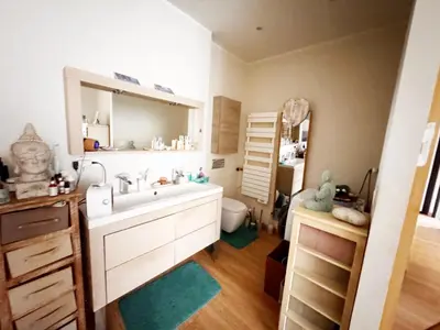 a bathroom with a sink and a toilet at Blue dream and zen Holidays in Nice