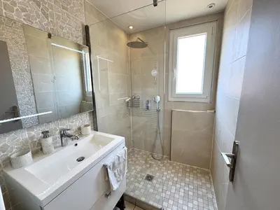 a bathroom with a sink and a shower at BB OT Petit Balcon De La Providence - Old Town in Nice