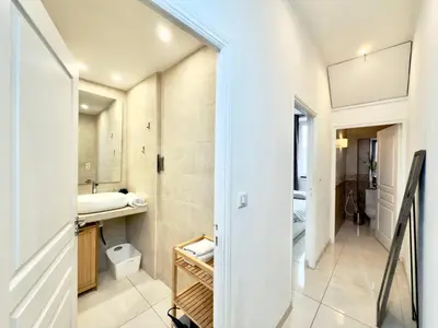 a bathroom with a sink and a toilet at Ze Perfect Place - Centre - Durandy - 2 Chb - AC in Nice