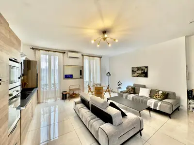 a large living room with two couches and a table at Ze Perfect Place - Centre - Durandy - 2 Chb - AC in Nice