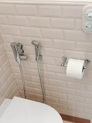 a bathroom with a toilet and a roll of toilet paper at Azur Verdun in Nice
