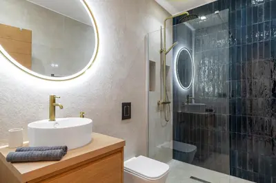 a bathroom with a sink and a shower at NEW Appartement vieux Nice à côté de la plage AC in Nice