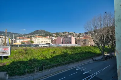 a view of a road with a city in the background at Nissa la bella in Nice