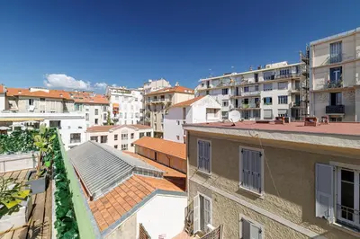 an aerial view of a city with buildings at Wide Open Sky Terrace 1 Bdr in Nice