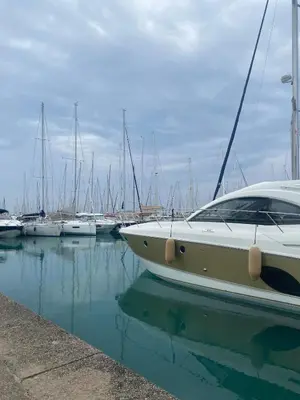 a group of boats are docked in a marina at New flat with swimming pool on rooftop in Saint-Laurent-du-Var