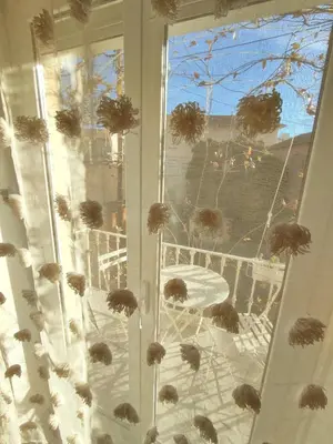 a window with a bunch of dead plants on it at Studio Jungle Bohème - à 3 min de la Promenade des anglais à pieds in Nice