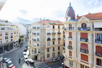 an aerial view of a city street with buildings at L3- 2P Clémenceau, centrale, 10 min place Massena-AC in Nice