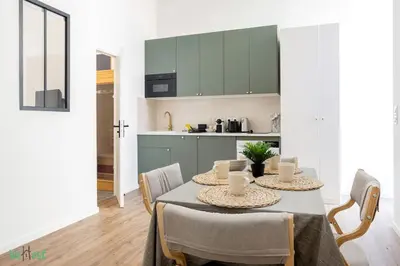 a bathroom with a sink and a mirror at WeHost D3 - La cour du Sauna 2 beds, 4 people in Nice