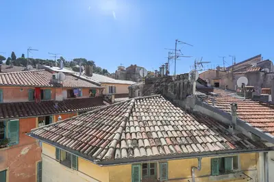an overhead view of roofs of buildings in a city at Le Collet - appt climatisé proche plage in Nice