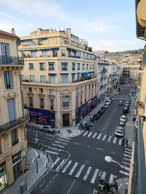 an aerial view of a city street with buildings at Cosy studio au Coeur du Centre Ville in Nice