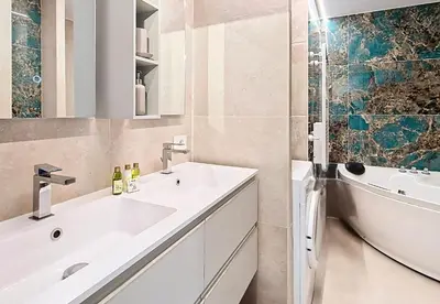 a bathroom with a sink and a tub and a toilet at Nestor&Jeeves - LE SAGITTAIRE - Terrasse, proche mer in Nice