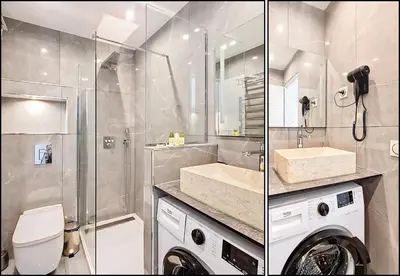 a bathroom with a toilet sink and a shower at Nestor&Jeeves - MANEL - Terrasse et acces direct Promenade des Anglais in Nice