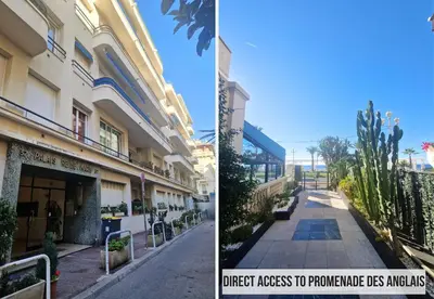 an empty street in front of a building at Nestor&Jeeves - LADY BLUE - Terrace - Close sea in Nice