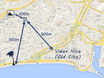 a map of the view of the old city at 