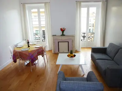 a living room with a couch and a table at 