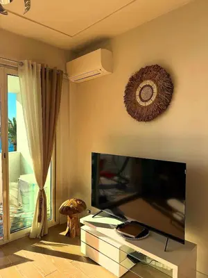 a living room with a large flat screen tv at Appartement La Promenade Des Anglais in Nice