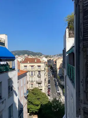 an aerial view of a city street with buildings at La casa in Nice