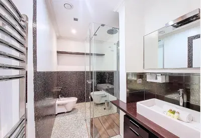a bathroom with a toilet and a sink and a shower at Nestor&Jeeves - CALIFORNIA - Central - Very close sea in Nice