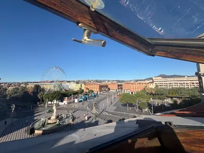 a view of a city from a window at Studio Place Masséna Vieux Nice - situation idéale in Nice