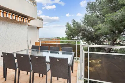 a bathroom with a white sink and a toilet at LX173 Studio grande terrasse vue mer tres calme in Nice