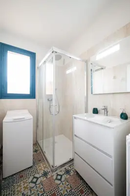 a bathroom with a shower and a sink and a toilet at Casa Nissa Vieux-Nice in Nice