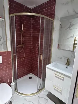 a bathroom with a shower and a sink at MOON 23 - Appartement Nice 2P in Nice