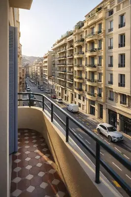 a view from a balcony of a city with buildings at Blanche - From Nice with love in Nice