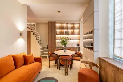 a living room with a couch and a table at 2BDR 6P central A C apt - heart of Nice in Nice