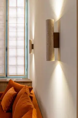 a bedroom with a bed and a lamp on the wall at 2BDR 6P central A C apt - heart of Nice in Nice