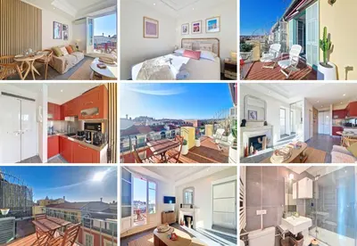 a collage of photos of a house at Nestor&Jeeves - RIVIERA JAURES - Terrace - Close Old Town in Nice