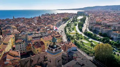 an aerial view of a city and the ocean at Le Saint François - Au cœur du Vieux Nice in Nice
