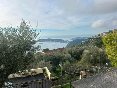 a view of the water from a house at Maison de charme piscine vue mer in Èze