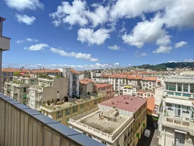 a view of a city from the roof of a building at Penthouse d'exception avec terrasse panoramique in Nice