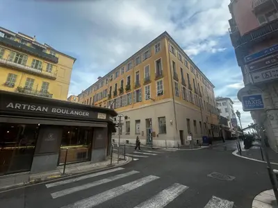 an empty street in a city with buildings at Joli studio rénové vieux Nice in Nice
