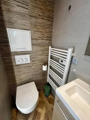 a bathroom with a toilet and a sink at Studio Olivier avec terrasse à Cagnes-sur-Mer in Cagnes-sur-Mer